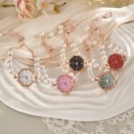 Women's Faux Pearl Bracelet Watch - Octagonal Dial Slide Strap Wristwatch