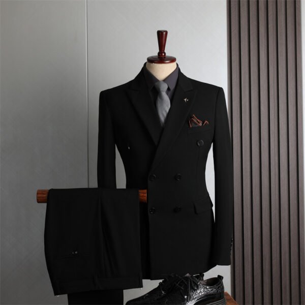 Double-Breasted Suit Set for Men, Formal Business Casual Slim Fit Plus Size Wholesale Wedding Blazer, High-End Feel