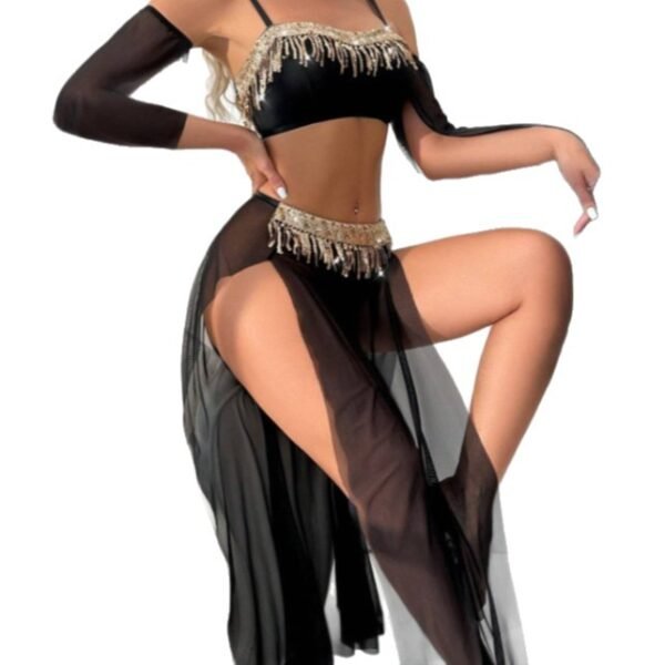 Cross-Border Foreign Trade European and American New Sexy Lingerie Sexy Women's Rhinestone Tassel Chain Dance Outfit Sexy Set