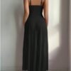 Cross-Border Foreign Trade European and American New Sexy Lingerie Sexy Women's Flower Front Placket Mesh Suspender Long Skirt Sexy Suit