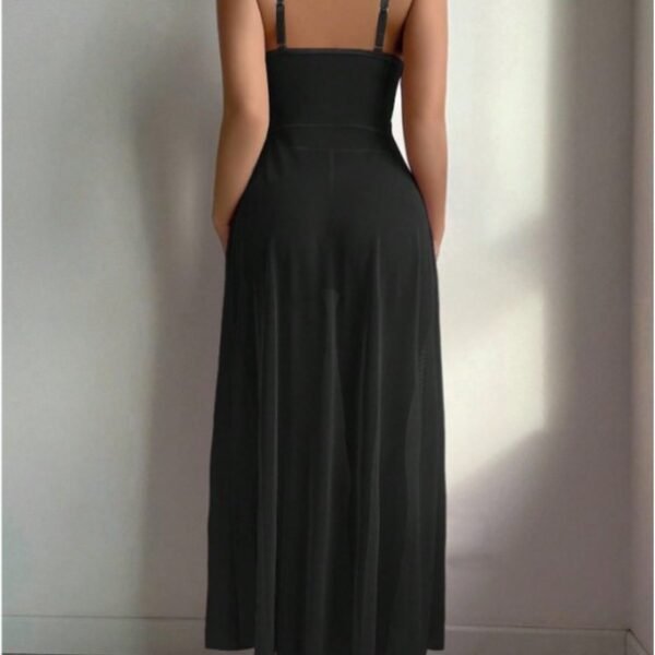 Cross-Border Foreign Trade European and American New Sexy Lingerie Sexy Women's Flower Front Placket Mesh Suspender Long Skirt Sexy Suit