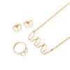 Little Butterfly Necklace Earrings Ring Three-Piece Set Fashionable Simple