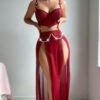 Foreign Trade Sources Europe and the United States New Sexy Underwear Sexy Women's Cross-Border Mesh Split Dress Suit