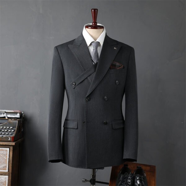 Men's Double-Breasted Suit Business Formal Wear Korean Groomsmen Wedding Groom Jacket