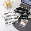 Boys Striped Cotton T-Shirt - Short Sleeve Summer Sports Top