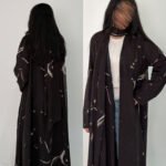 HY233 Dark-Toned Printed Chiffon Cardigan Coat