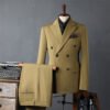 Men's Double-Breasted Suit Business Formal Wear Korean Groomsmen Wedding Groom Jacket