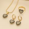 Xinjiang Full Diamond Love Eye Light Luxury Geometric Jewelry Set with Ring