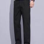 Men's Straight Leg Business Casual Trousers - Comfort Fit Everyday Chinos