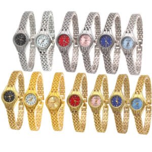Heart Charm Bracelet Watch - Delicate Chain Wristwatch for Women