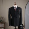2025 Autumn and Winter Suit Men's High-End Double-Breasted Striped Suit Men's Suit Casual Groom's Wedding Dress