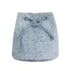 Sequin Fashion Denim Bucket Bag - Rhinestone Drawstring Crossbody Bag