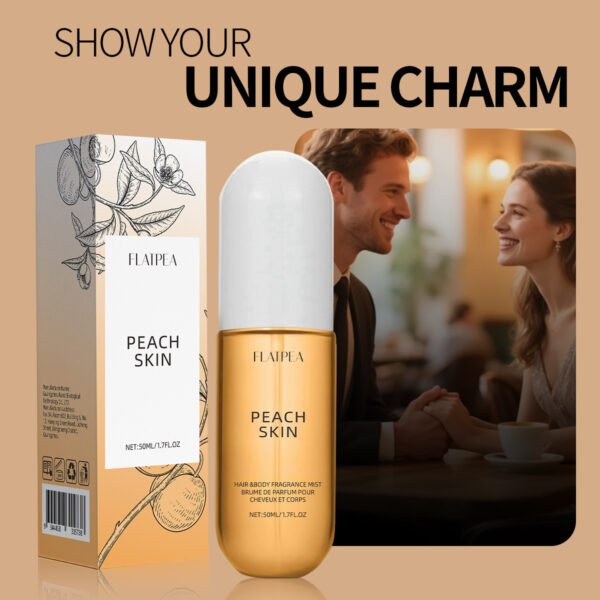 Peach Skin Body Fragrance Spray 50ml, Peach Champagne Scent, Long-Lasting