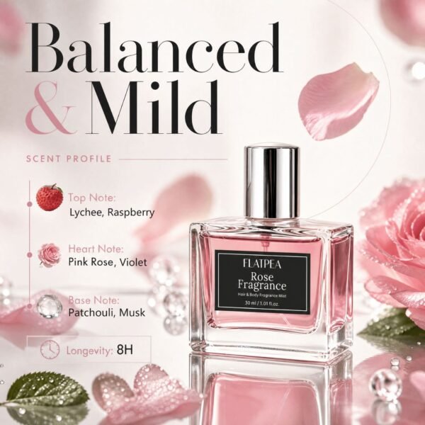 Rose Fragrance Perfume Spray 30ml, Romantic High-End Floral Fruity Fragrance