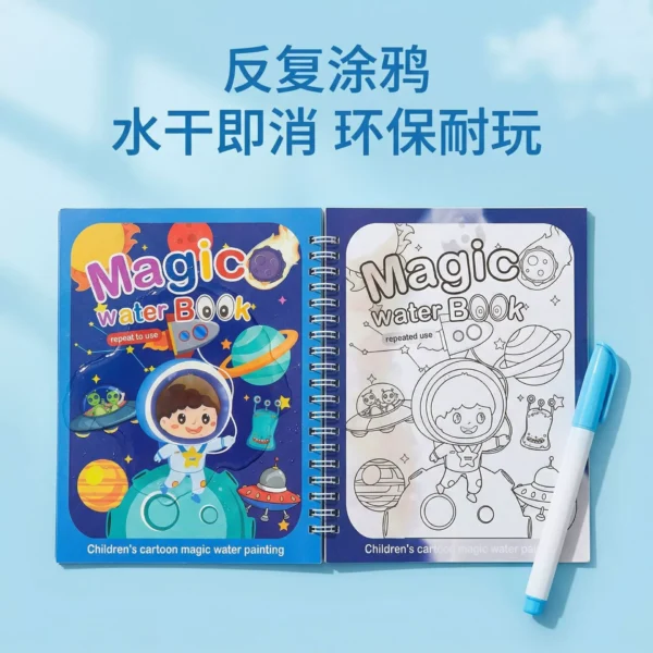 Toddler Water Doodle Book - Reusable Magic Painting Album
