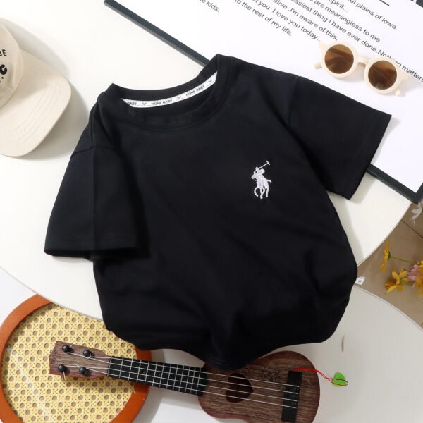 Kids Embroidered Pony Short-Sleeve Cotton T-Shirt