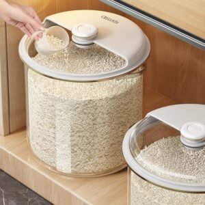 Sealed Rice & Flour Storage Container - Airtight Food Grade Kitchen Bin