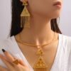 Middle Eastern Ethnic Necklace Set with Gold Tassel Earrings Clavicle Chain 1 Middle Eastern Ethnic Necklace Set with Gold Tassel Earrings Clavicle Chain