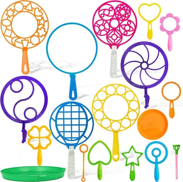 O1CN017stIzF2EcQeOdTKJZ_2222124958765-0-cib.jpg_ Bubble Wand Tool Set - Kids Multi-Hole Bubble Blowing Toy (Assorted Sizes)