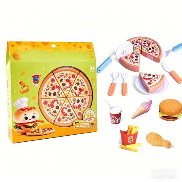 Pizza Cutting Playset - Kids Pretend Play Food Toy Set