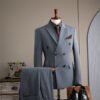 Double Breasted Striped Suit Men's Business Slim Formal Wear Bridegroom Wedding Dress