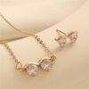 Copper Alloy Glasses-Shaped Zircon Fashion Necklace Korean Jewelry 3 Copper Alloy Glasses-Shaped Zircon Fashion Necklace Korean Jewelry