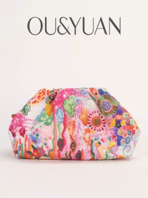 Graffiti Print Tote Bag - Woven Evening Clutch Underarm Bag