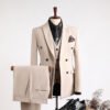 Double-Breasted Suit Set for Men, Formal Business Casual Slim Fit Plus Size Wholesale Wedding Blazer, High-End Feel