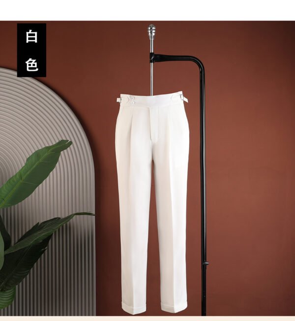 Italian-Style Gentleman Casual Suit Pants Naples Straight-Leg Men's Fashion Retro Commuter