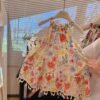 Girls Beach Style Halter Neck Patchwork Print Dress