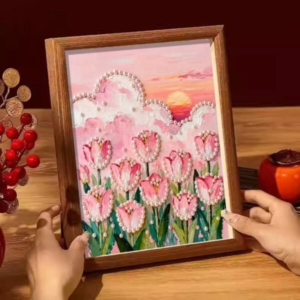 New Cross-Border Pearl Diamond Painting DIY Kit, Small Size with Frame