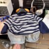 Boys' Long-Sleeve T-Shirt, Striped Fake Two-Piece Long-Sleeve Base Shirt