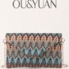 O1CN018eMwgk1cfDffK92X2_2209246163627-0-cib Bohemian Striped Envelope Clutch - Cross-Border Flap Shoulder Bag