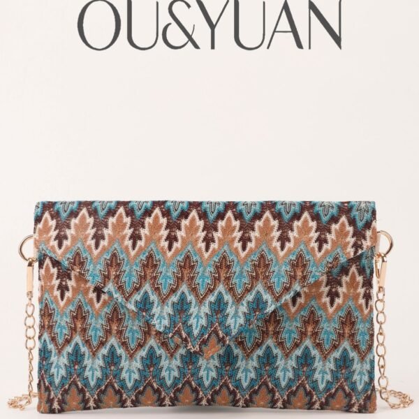 O1CN018eMwgk1cfDffK92X2_2209246163627-0-cib Bohemian Striped Envelope Clutch - Cross-Border Flap Shoulder Bag