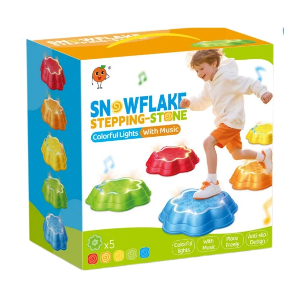 Musical Light-Up Balance Stepping Stones - Sensory River-Crossing Game for Kids