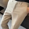 Anti-Wrinkle Suit Pants Men's Slim Fit Business Casual Dress Trousers
