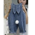 Kids Denim Overalls with Bunny Ears - Casual Long Pants, Boys & Girls