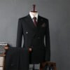 Men's Double-Breasted Suit Business Formal Wear Korean Groomsmen Wedding Groom Jacket
