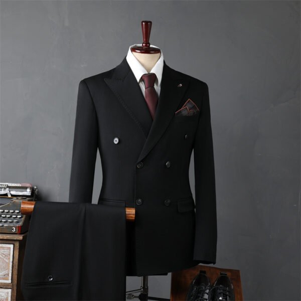 Men's Double-Breasted Suit Business Formal Wear Korean Groomsmen Wedding Groom Jacket