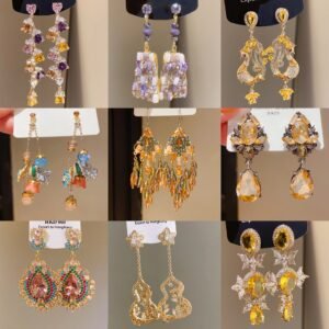 Zircon Drop Earring Collection - Sterling Silver Pin Studs & Tassel Hooks