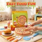 Pizza Cutting Playset - Kids Pretend Play Food Toy Set