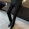Anti-Wrinkle Suit Pants Men's Slim Fit Business Casual Dress Trousers