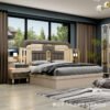 5-Piece Bedroom Furniture Set - 1.8m Double Bed, Wardrobe, Dressing Table & Bedside Tables