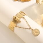 Turkish Vintage Coin Bracelet Electroplated K Gold Ethnic Style Jewelry
