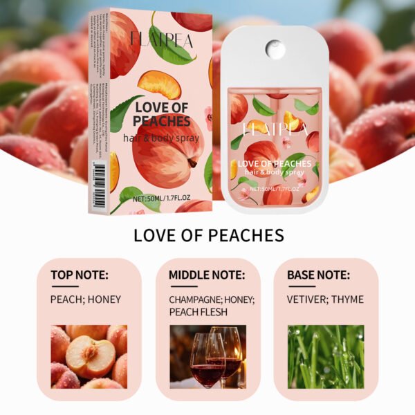O1CN019tRX6V1u66IeYYgWA_2212941405987-0-cib Peach Love Perfume Spray 50ml, Non-Alcoholic, Long-Lasting Fruity Fragrance
