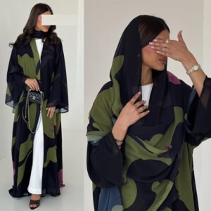 LN265 nouveau cardigan en mousseline imprimé coloré avec manches cloche