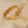 Xiyin Hot-Selling Ancient Coin Gold-Plated Bracelet, High-End Jewelry, Retro Ethnic Style Bracelet, Cross-Border Jewelry Wholesale