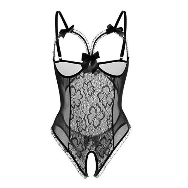 Cross-border foreign trade European and American new sexy lingerie sexy women's mesh dew point hollow jumpsuit sexy suit wholesale