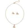 Copper Gold-Plated Zircon Bicycle Necklace Clavicle Chain Set
