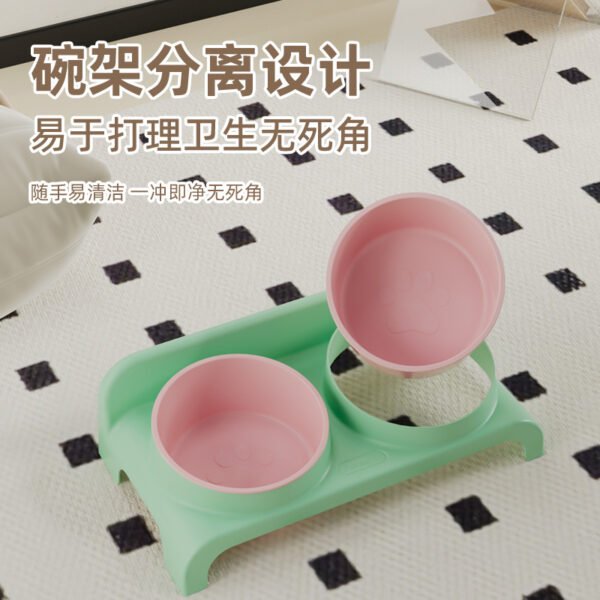 Cat Bowl, Cat Food Bowl, Cat Rice Bowl, Cat Food and Drinking Water Double Bowl, Cervical Spine Protection Dog Bowl, Anti-Knock over Pet Feeding Bowl